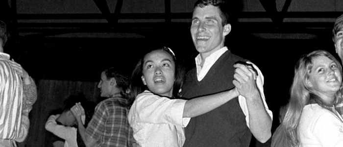 Students dancing in the Field House, 1966